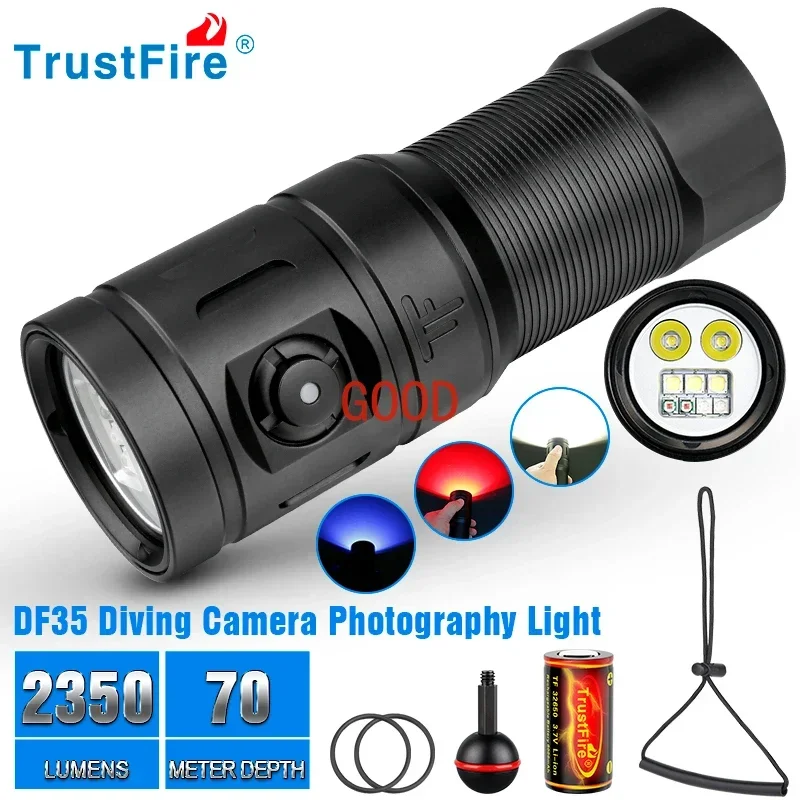 Underwater Flashlight - Trustfire DF35 Diving Flashlight 2350 Lumens