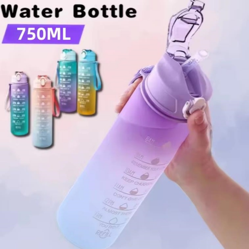 Aquatic Gym - 750ML Sports Water Bottle with Time