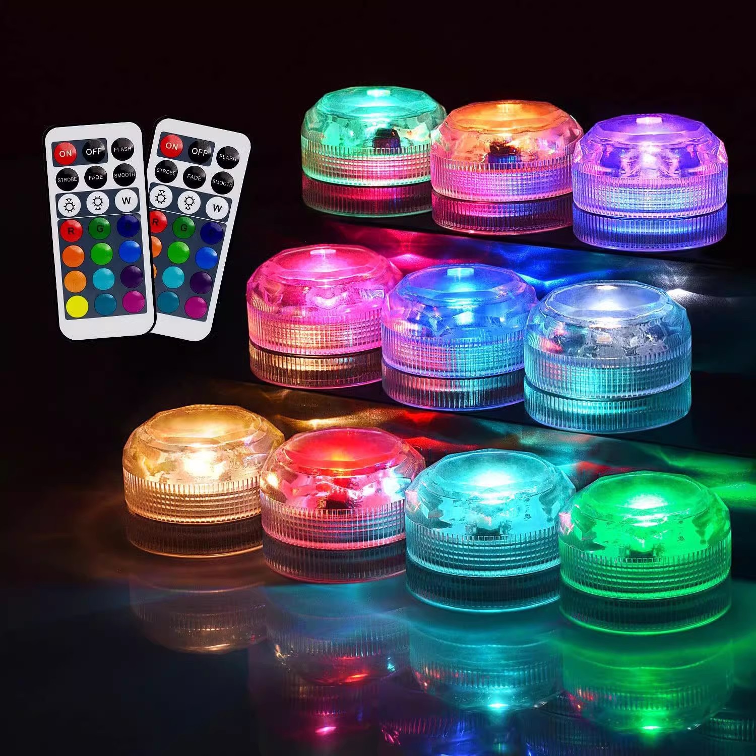 Underwater Flashlight - Remote Control RGB Decorative Flash Colorful