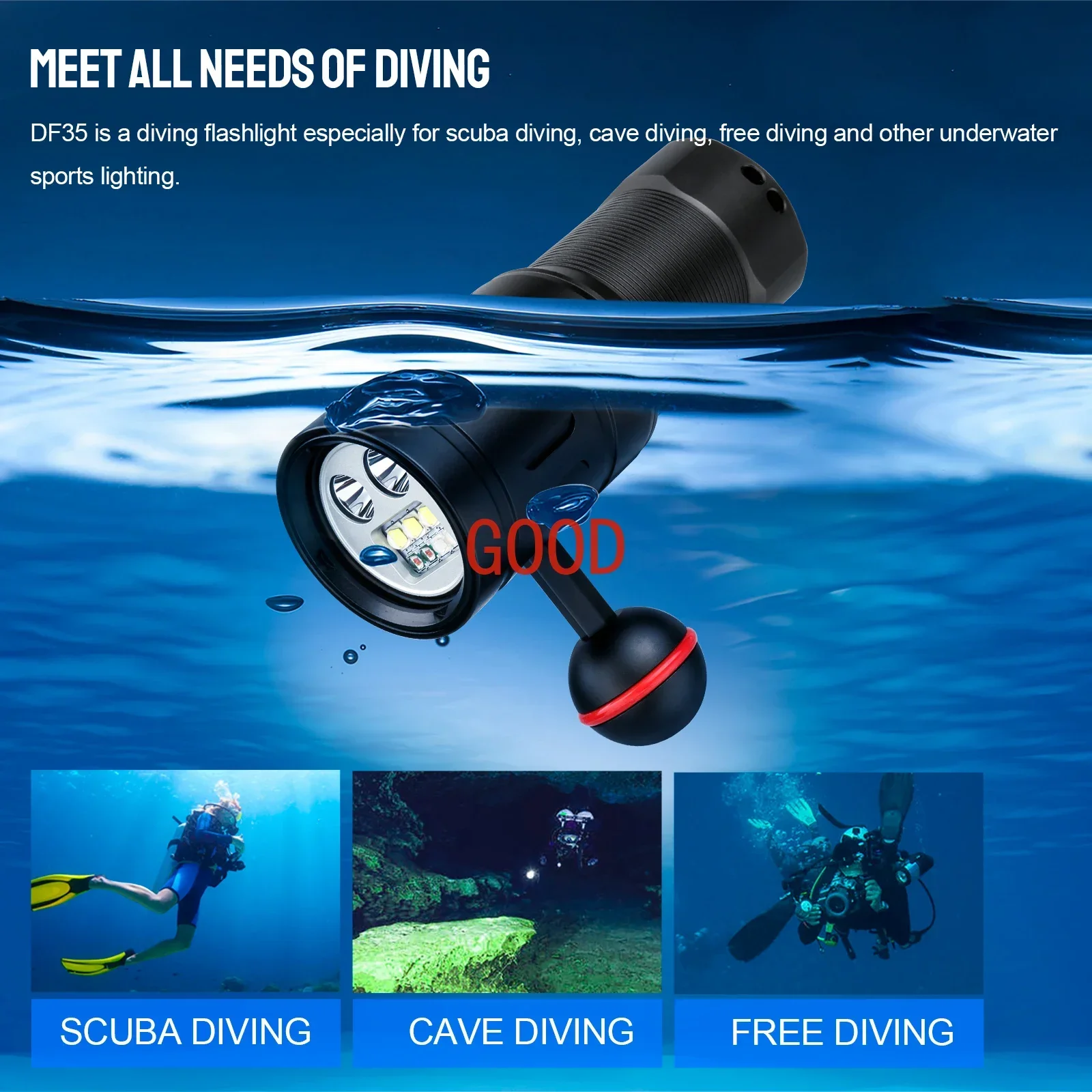 Trustfire DF35 Diving Flashlig - Underwater Flashlight recension och pris