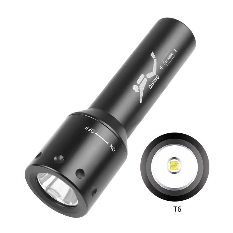 New T6 LED Diving Torch Long-R - Underwater Flashlight recension och pris