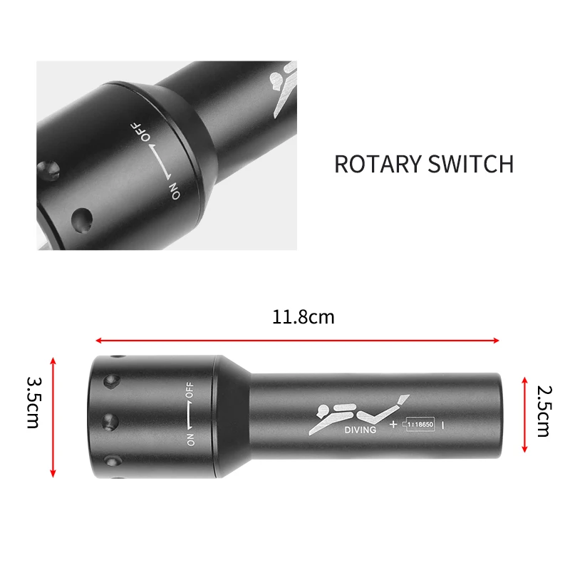 New T6 LED Diving Torch Long-R - Underwater Flashlight recension och pris