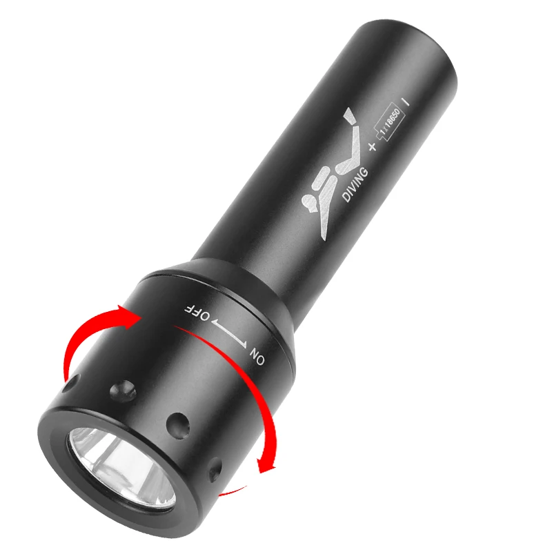 New T6 LED Diving Torch Long-R - Underwater Flashlight recension och pris